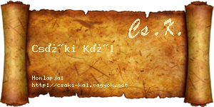 Csáki Kál névjegykártya